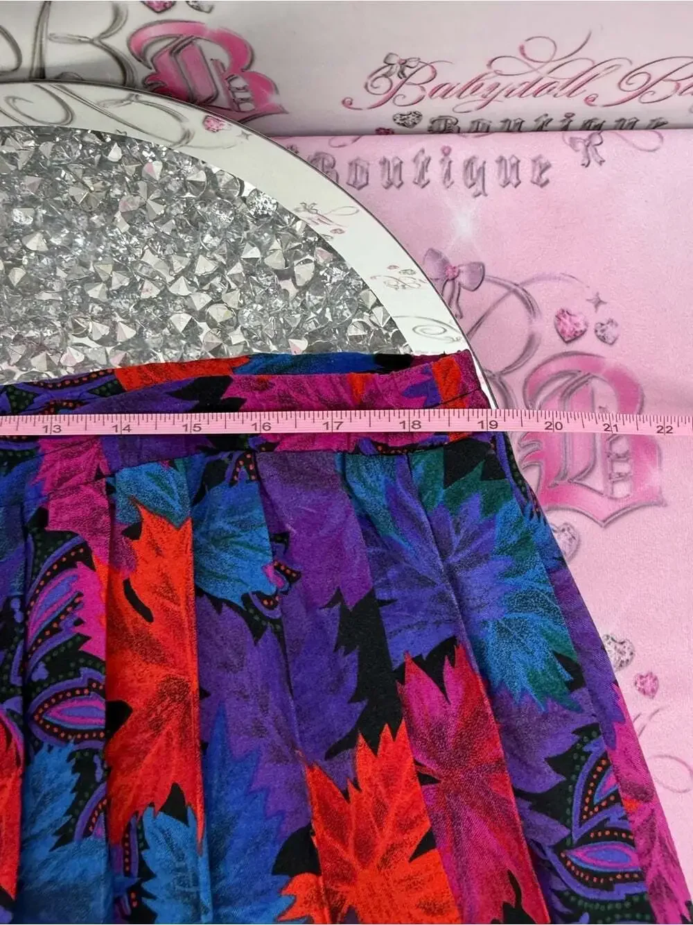 FAROUCHE set Vintage top & Floral Pleated Skirt - Multicolor retro 2 piece